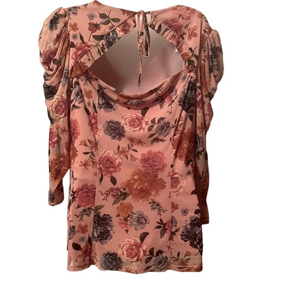 Sara Michelle Top in Dusty Rose Pink Floral Sz M Fashion Design w/many features - Picture 4 of 11